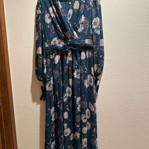 Floral Teal Maxi Dress